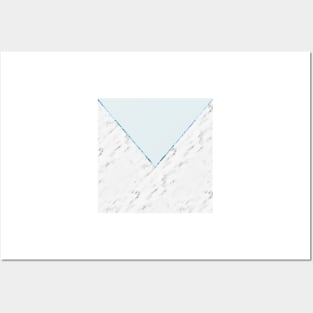 Sky blue geometric marble Posters and Art